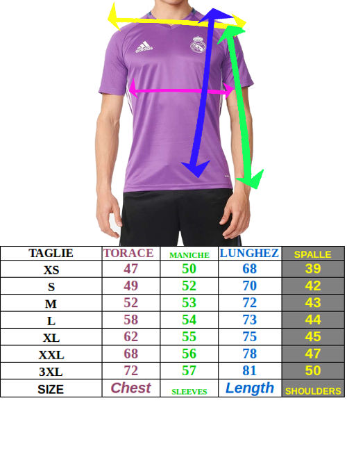 tabella misure adidas uomo