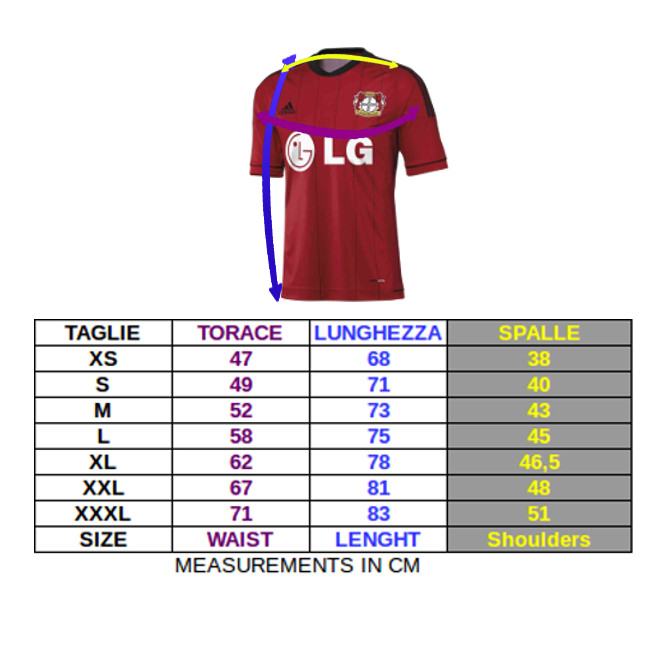 Tabella taglie e misure Maglia Calcio ITALIA FIGC AEROREADY AZZURRO HOME uomo maniche corte Euro 2024