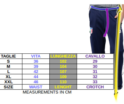 Tabella taglie e misure Pantaloni Tuta ACM MILAN Puma Sweat CASUALS con tasche a zip Cotone Felpato Uomo 2023 24 Nero