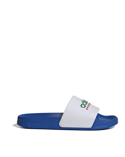 Ciabatte Gomma doccia mare piscina Adidas ADILETTE SHOWER Linear UNISEX Bianco Royal - Adidas ADILETTE SHOWER Linear UNISEX White Royal shower rubber slippers - Adidas ADILETTE SHOWER Linear UNISEX Pantoufles de douche en caoutchouc blanc Royal - Adidas ADILETTE SHOWER Linear UNISEX White Royal Dusch-Gummi-Hausschuhe
