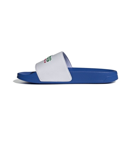 Ciabatte Gomma doccia mare piscina Adidas ADILETTE SHOWER Linear UNISEX Bianco Royal - Adidas ADILETTE SHOWER Linear UNISEX White Royal shower rubber slippers - Adidas ADILETTE SHOWER Linear UNISEX Pantoufles de douche en caoutchouc blanc Royal - Adidas ADILETTE SHOWER Linear UNISEX White Royal Dusch-Gummi-Hausschuhe