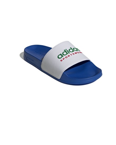 Ciabatte Gomma doccia mare piscina Adidas ADILETTE SHOWER Linear UNISEX Bianco Royal - Adidas ADILETTE SHOWER Linear UNISEX White Royal shower rubber slippers - Adidas ADILETTE SHOWER Linear UNISEX Pantoufles de douche en caoutchouc blanc Royal - Adidas ADILETTE SHOWER Linear UNISEX White Royal Dusch-Gummi-Hausschuhe