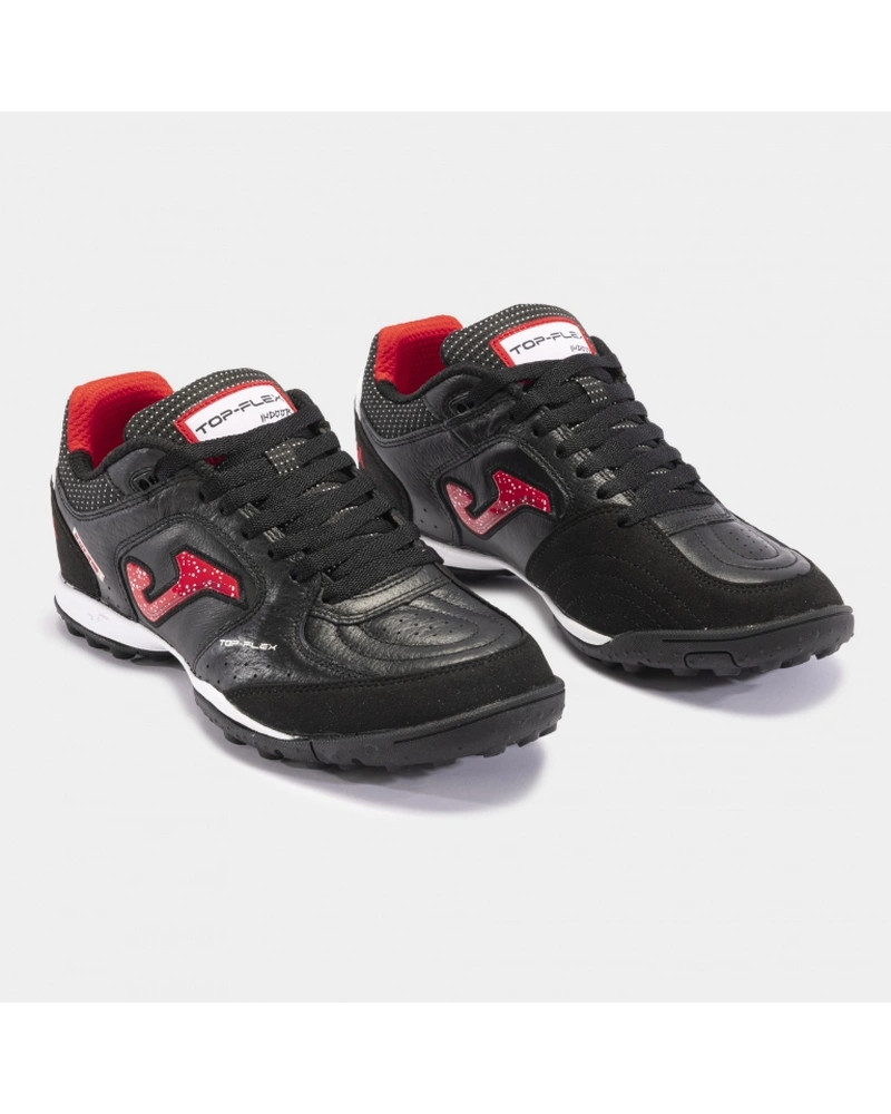 Football soccer shoes Joma top flex black red genuine leather 2401 turf - Picture 9 of 15